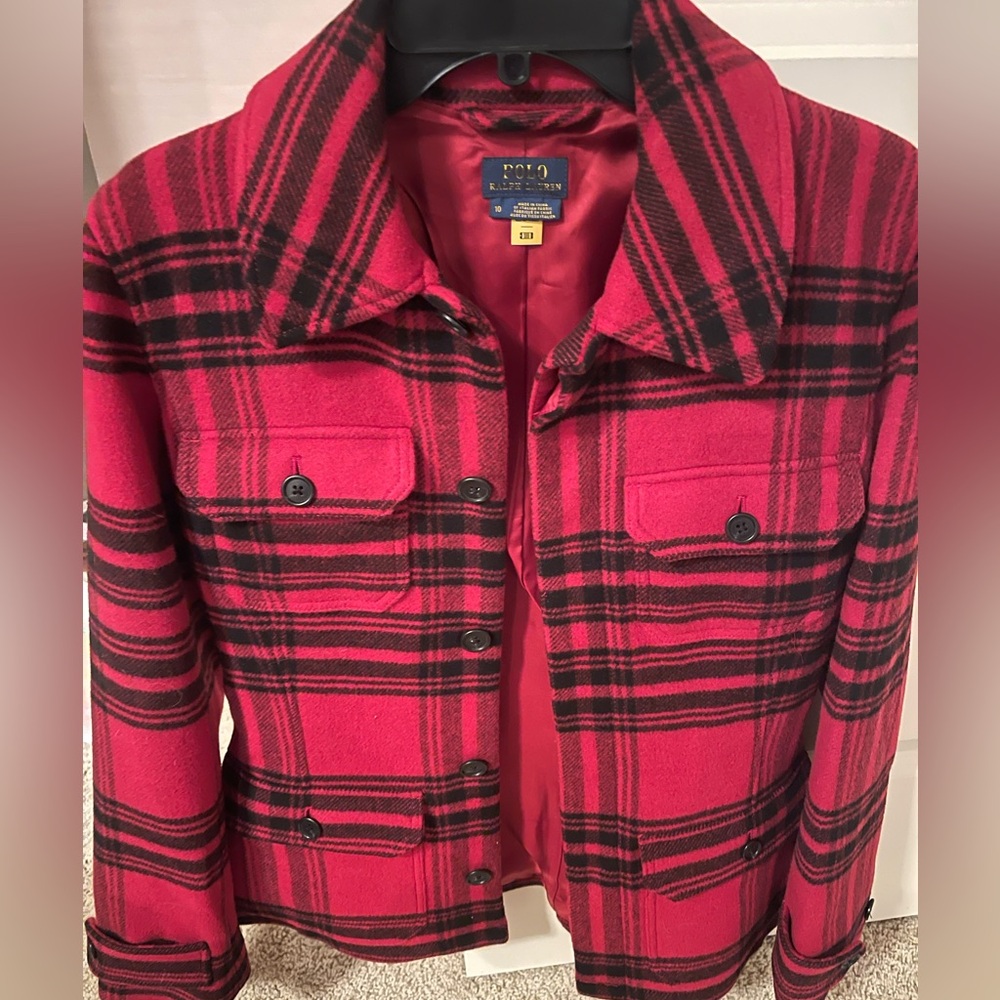 Polo by Ralph Lauren Women's Red Plaid Jacket, Size 10